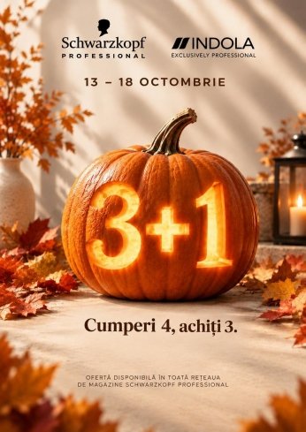 С 13-18.10 КУПИ 3 продукта  и получи 4-й  в ПОДАРОК   Участвуют: Schwarzkopf Professional, Indola **В подарок идет продукт с меньшей стоимостью из 4-х.